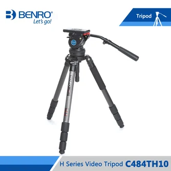 

Benro C484TH10 Video Tripod With H10 Video Head Carbon Fiber Tripods Carrying Bag Max Loading 10kg DHL Free Shipping