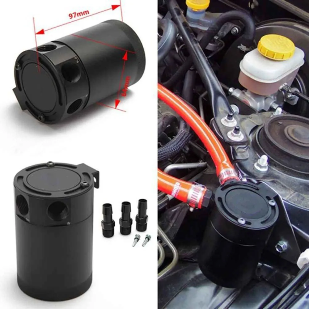

Aluminum Oil Catch Tank Three-hole Ventilating Oil Cans Exhaust Waste Oil Recovery Pot For Cars