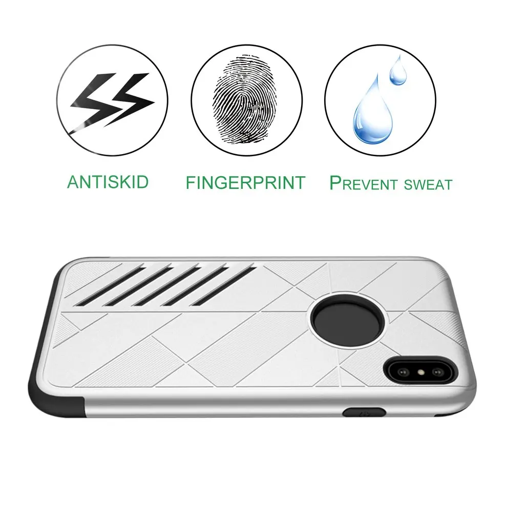 

2pcs Cell Phone Protection Case Drop Resistance Skid Resistance Cover For iPhone X