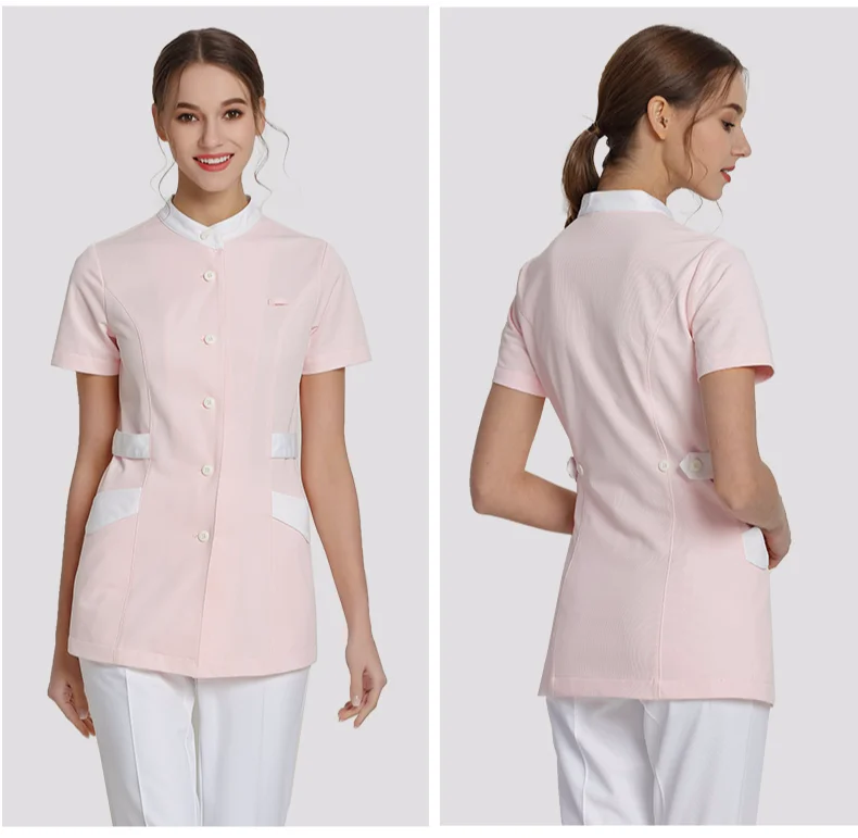 Ruyi L-Pink nurse wear с коротким рукавом женская салон красоты Рабочая одежда модный раздельный костюм брюки для медсестер летние брюки