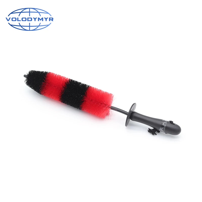 

Wheel Brush Rim Cleaner Rocket Shape Red and Black Car Cleaning Products Wash Tools for Detailing Clean Auto Washing Detail