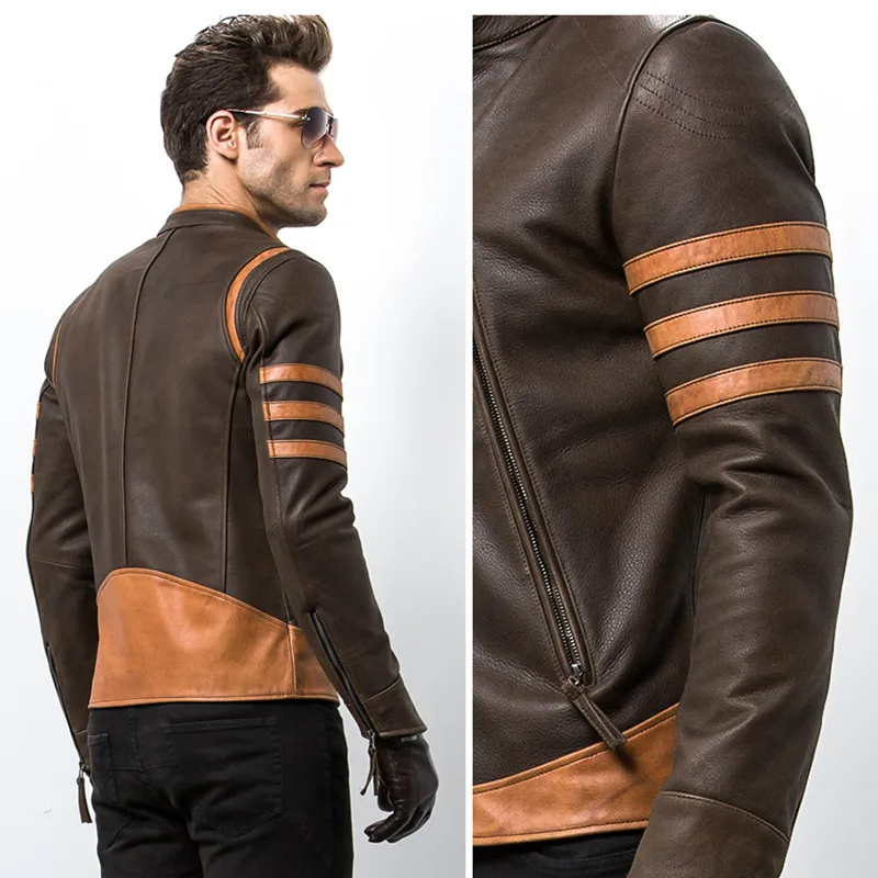 Высококачественная брендовая мужская кожаная куртка на молнии, Росомаха, повседневное пальто из искусственной кожи, Логан, куртка-бомбер, приталенное пальто, размер M-5XL