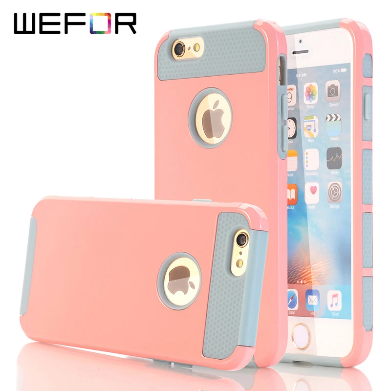 

WeFor Hybrid Heavy Duty Case 2-in-1 Style Rubber+Hard Phone Case for Apple iPhone 5/5S/SE/6/6S/6 Plus/6S Plus 4.7/5.5 Cute Funda