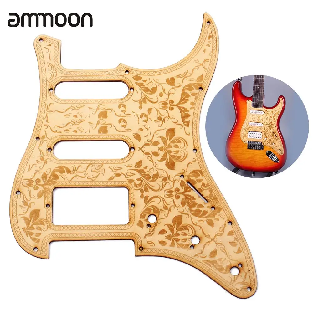 

SSH Wooden Guitar Pickguard Maple Wood with Decorative Flower Pattern for Electric Guitars
