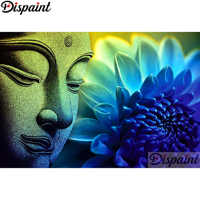 

Dispaint Full Square/Round Drill 5D DIY Diamond Painting "Religious Buddha" Embroidery Cross Stitch 3D Home Decor A10769