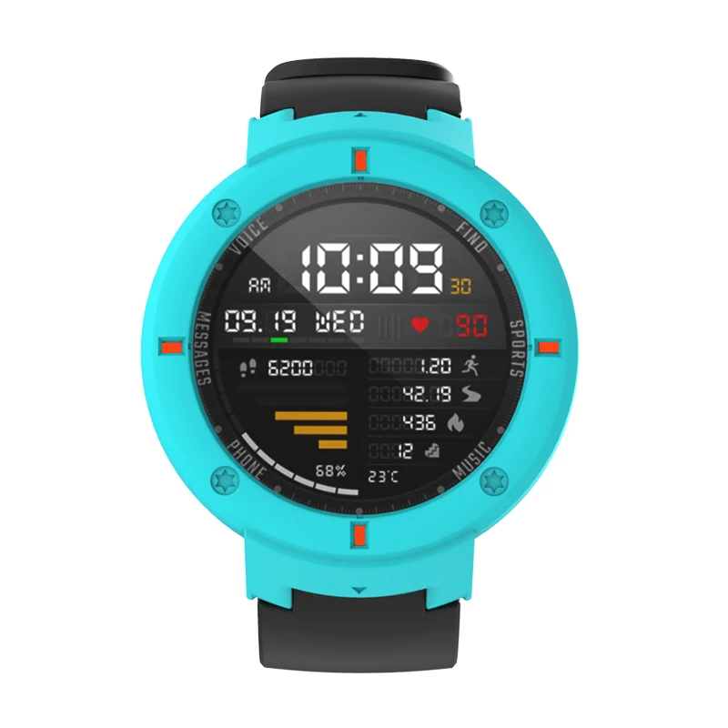 Чехол SIKAI для Amazfit Verge чехол для часов жесткий армированный защитный чехол для Xiaomi Huami Amazfit 3 Verge чехол для часов аксессуары - Цвет: Mint blue case