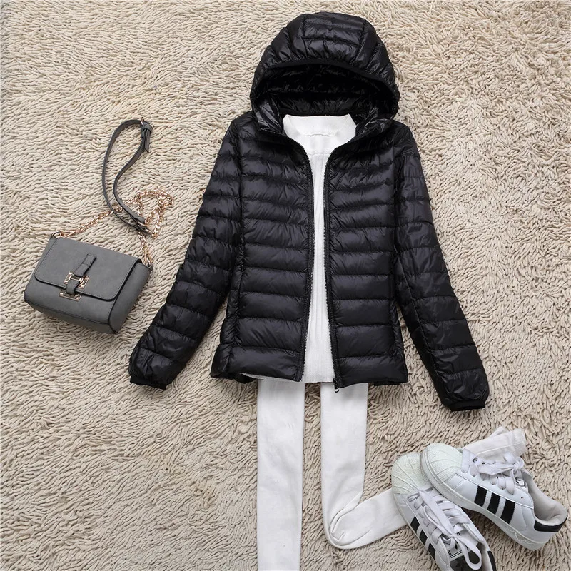 

Winter jacket women Fashion long-sleeved lightweight down jacket cotton hooded women short women's winter casual women's jacket