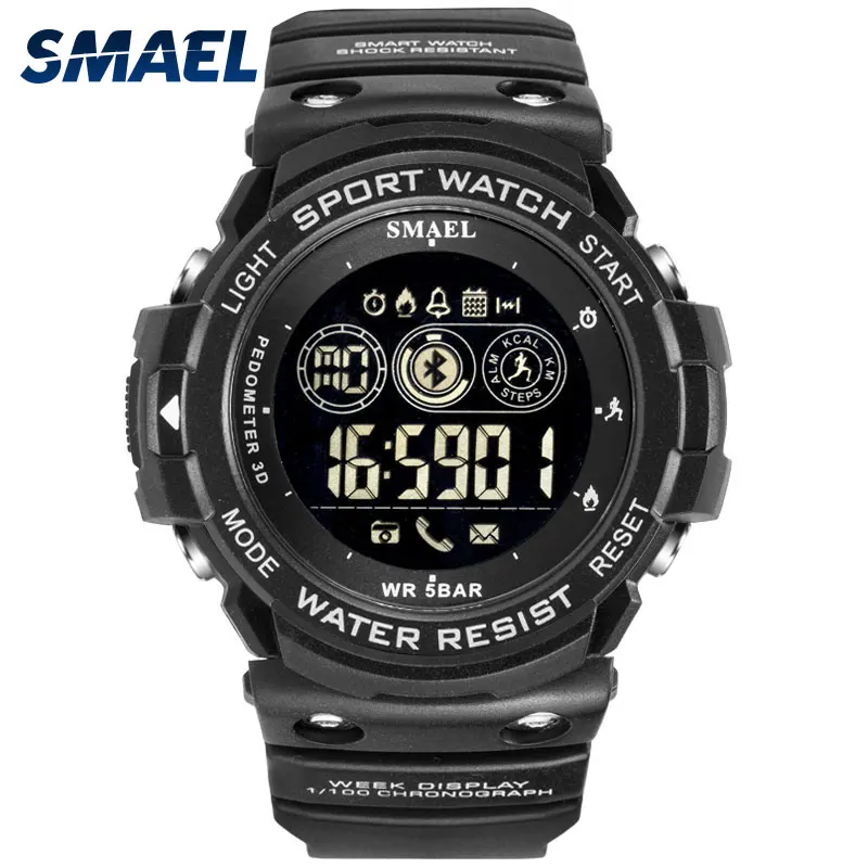 Смарт часы Bluetooth часы smael Для мужчин цифровой relogio masculino часы Для мужчин спортивные часы 1602 Водонепроницаемый армейские электронные часы
