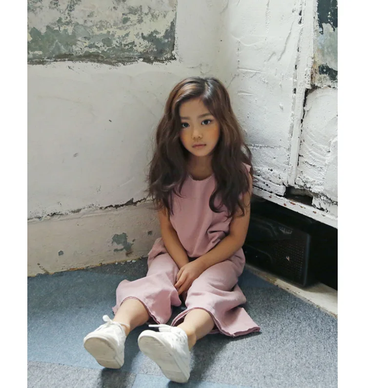 Casual Kids Clothes Suit For Teenage Girls Clothing set 2019 Summer Solid Vest Tshirt Pants 2-piece Soft Cotton Children Outfits (18)