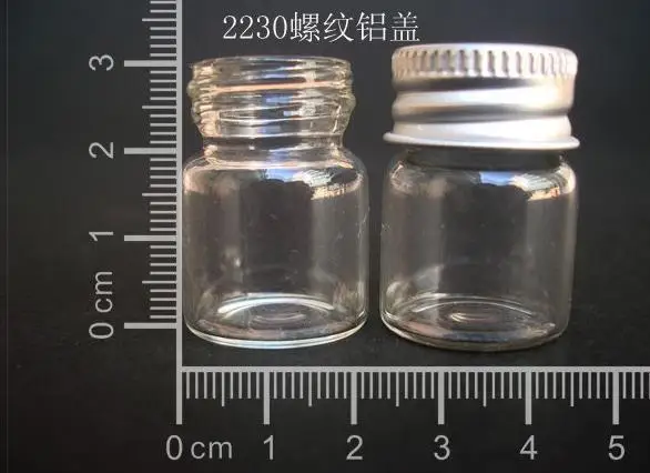 

10 pcs 5ml 22x30mm Small Clear Glass Bottle Vial Pendant With Aluminum Lid For Wedding Holiday Decoration Christmas Gifts
