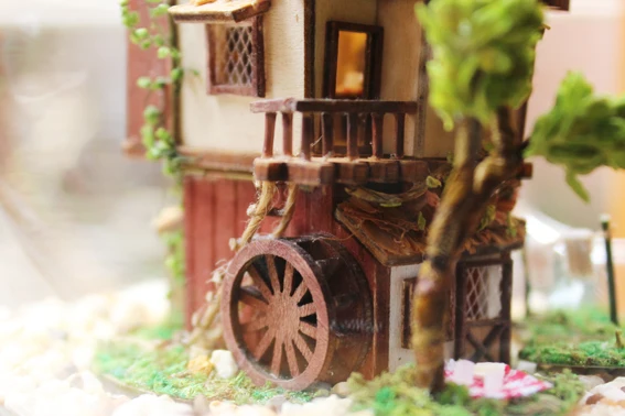 B001 самодельный стеклянный шар модель кукольного домика строительные наборы деревянная мини-Миниатюра ручной работы кукольный домик мини-остров лес мечта