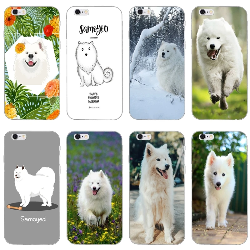 

White Samoyed dog lovely For Samsung Galaxy J4 J5 J6 J7 A5 A7 A8 A9s Plus Prime star 2016 2017 2018 case Soft phone cover