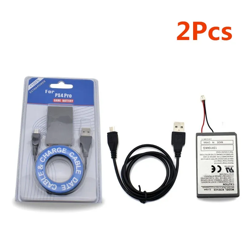 

2Pcs/Lot PS4 PRO Battery 2000mAh Battery+USB Charger Cable for Sony Wireless Controller Li-Ion Lithium Replacement Batteries