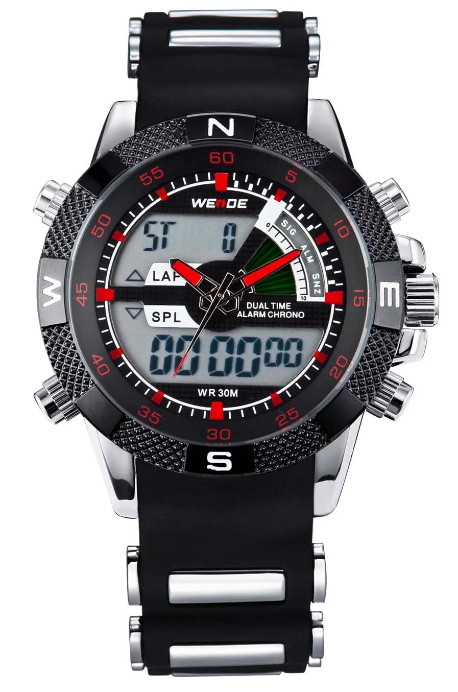 Вайде мужские часы лучший люксовый бренд цифровые автоматические часы мужчин противоударный водонепроницаемый часы кварцевые мужские спортивные наручные часы - Цвет: Красный