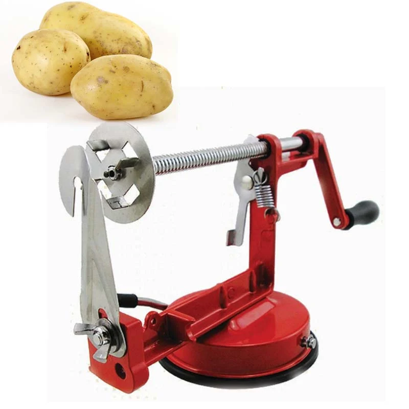  Free Shipping 1Pc Supreme Quality Manual Stainless Steel Twisted Potato Apple Slicer Spiral French Fry Cutter Slicer (202) 