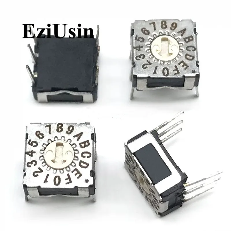 7*7 0-F 16 Rotary Coding Knob Switch DIP 6pins 0mm Shank 3:3 PCB Switching R7H3-16R 6P | Обустройство дома