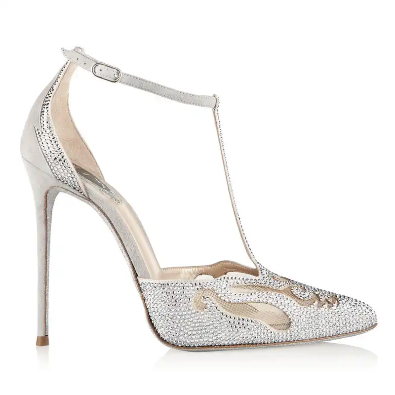 silver shoe strap