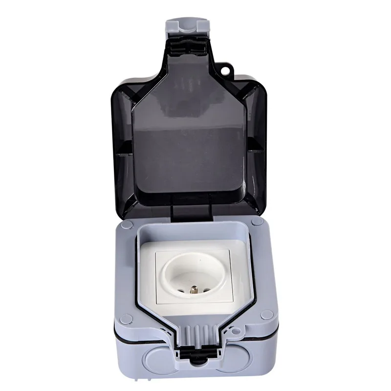 Внешняя розетка питания IP66 16A 250V IP44 EU черная белая Франция водонепроницаемая