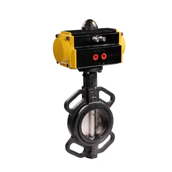 

DN80 3" Cast Iron Body and DISC with NBR Sealing Pneumatic Air Control Butterfly Valve Wafter Connection