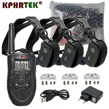 

For 3 Dogs Remote Dog Trianing Collar Electric Trainer With Shock Vibration Beeper And Light 4 In 1 Function H183dr 27nf
