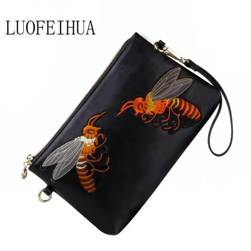 

Genuine Leather women bags for women 2019 new luxury embroidered pouch shoulder messenger bag female Designer bag