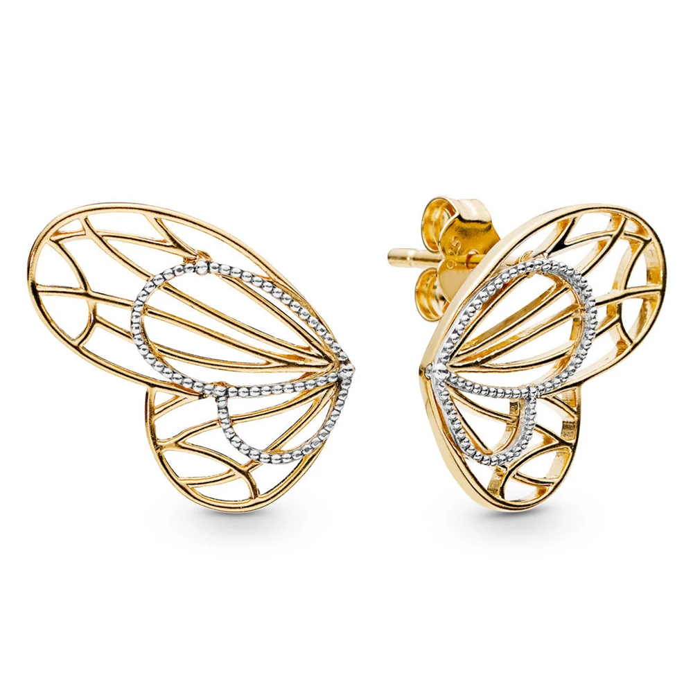 

CHAMSS 2019 Spring New Shine Openwork Butterflies Earrings 925 Silver Original 1:1 For Mother Girlfriend Romantic Birthday Gift