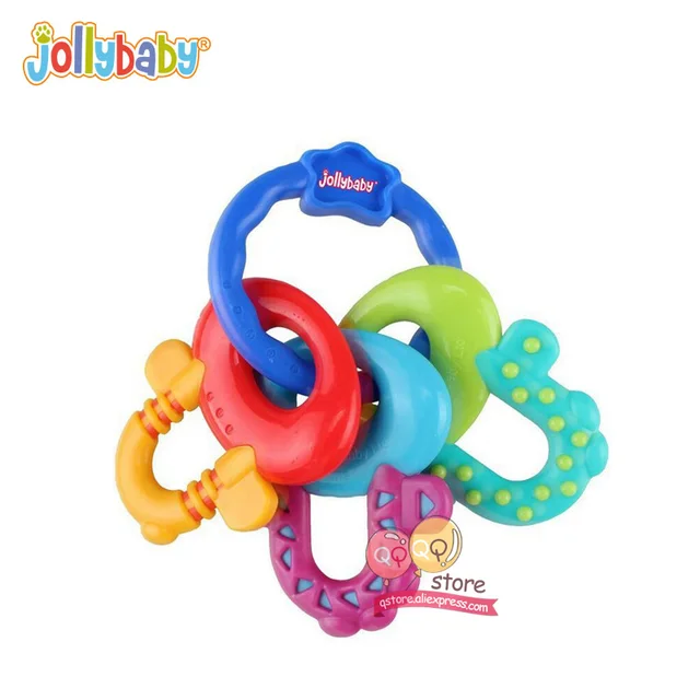 Jollybaby Baby Rattle Multiple Textures Keys Chain Teether Teething