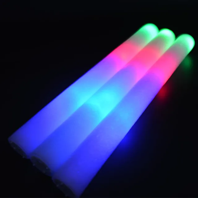 Light Up LED Foam Stick Wands Rally Rave Cheering Prop Batons Party