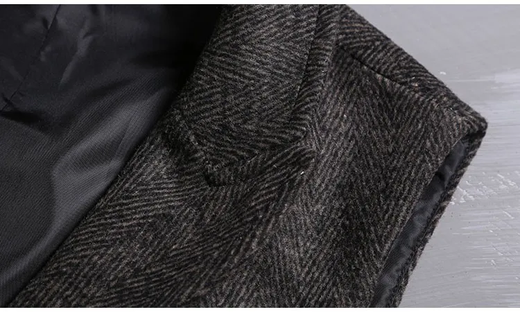Męskie marki bez rękawów kurtka kamizelka męska garnituru moda męska brytyjski styl Slim Woolen bawełna Single breasted Vintage kamizelka -