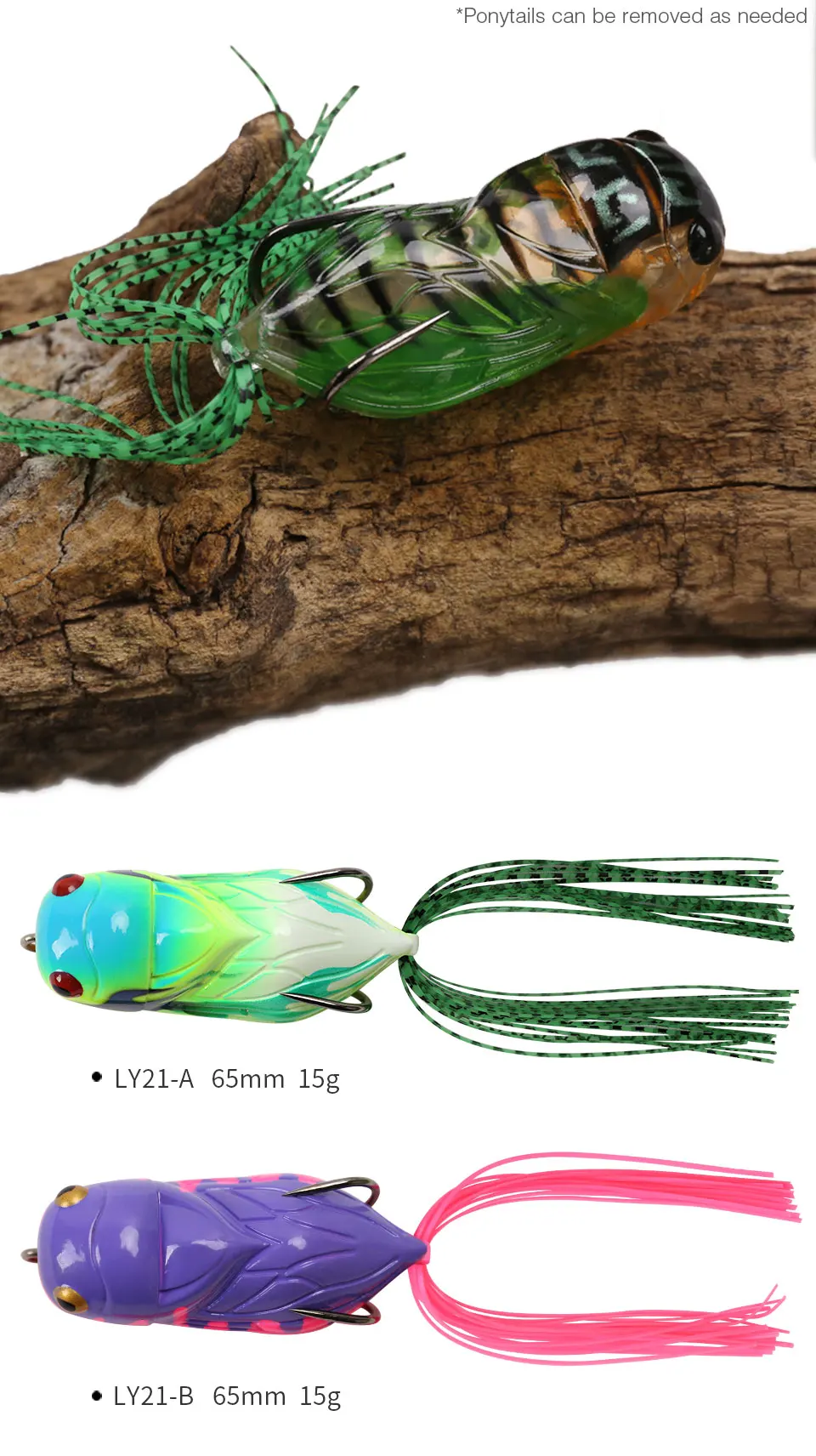 TSURINOYA лягушка LY21 Cicada Froggy 15,5 г 65 мм искусственная мягкая Поппер приманка для рыбной ловли Topwater лягушки приманки Snakehead