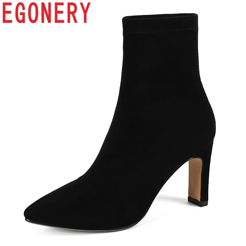 Chaussons Flock Hauts Chaussures Dames Supérieure Élégante Bottines Talons Femmes Mode Taille Qualité Lady Robe De Égérie Grande Mariage Newset black Apricot xZq7nXtPn