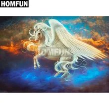 

HOMFUN Full Square/Round Drill 5D DIY Diamond Painting "Horse angel" 3D Embroidery Cross Stitch 5D Home Decor Gift A00034