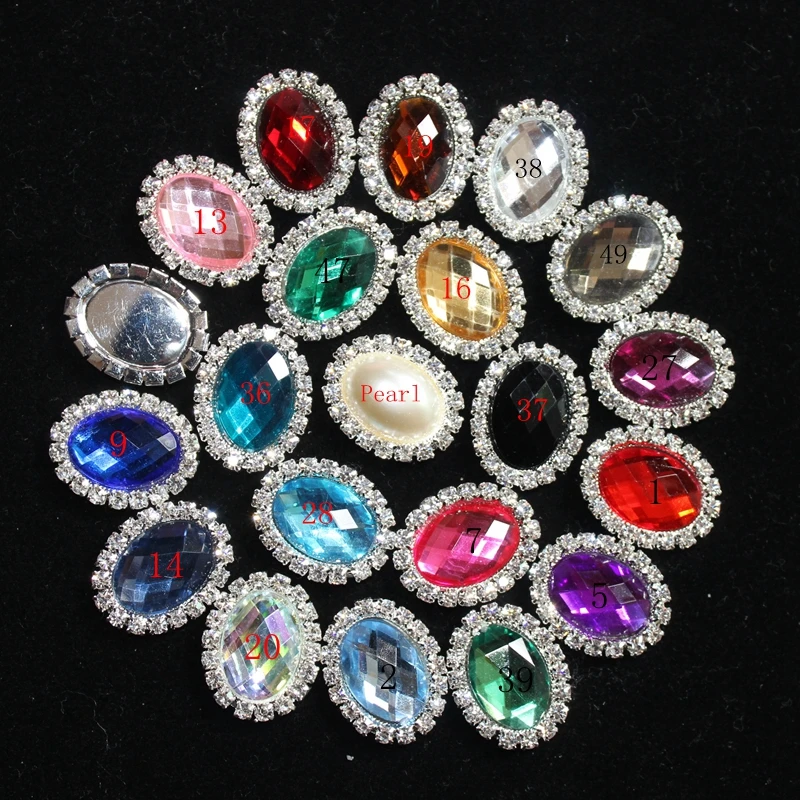 

20pcs 20*26mm oval Rhinestone Buckle, A-diamond Rhine stone acrylic buttons, DIY hair accessories, wedding invitation button