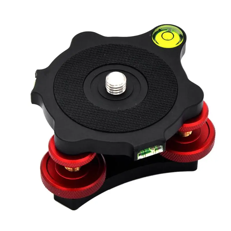 

LP-64 Aluminum Alloy Tripod Head Leveling Base High Precision Triple-wheel Bubble Leveler 3/8" Screw for DSLR Camera Accessories