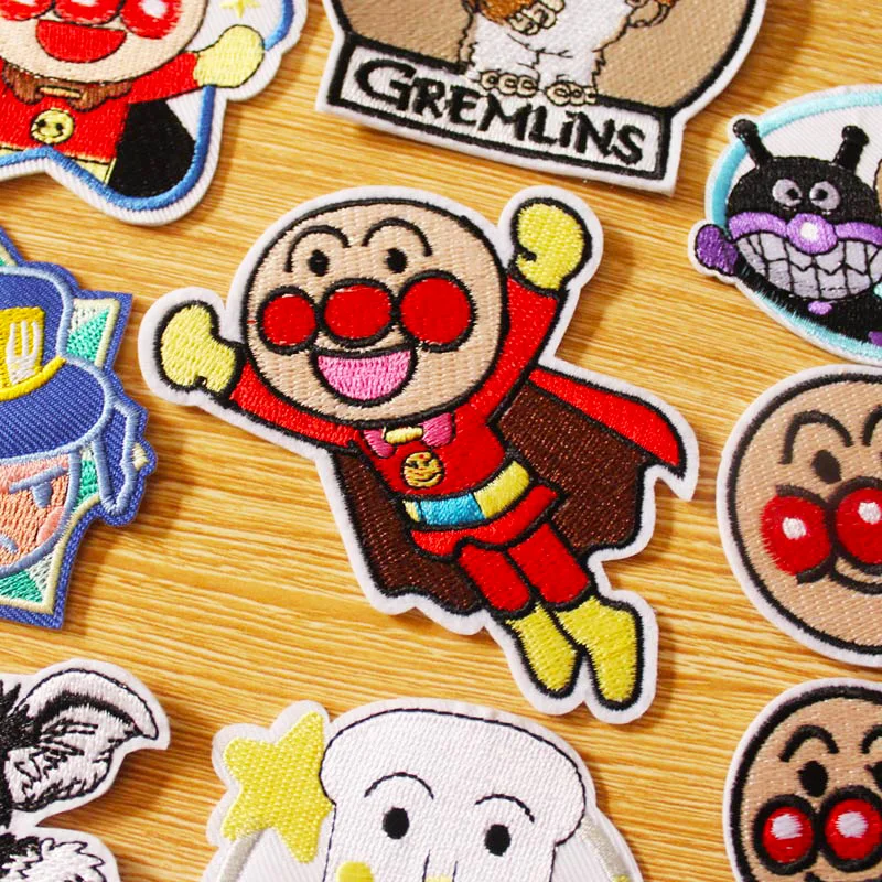 

Anpanman Cartoon Patch Embroidered Patches For Clothing Anime Patch Iron On Patches On Clothes Stripe Sewing Apparel Accessories