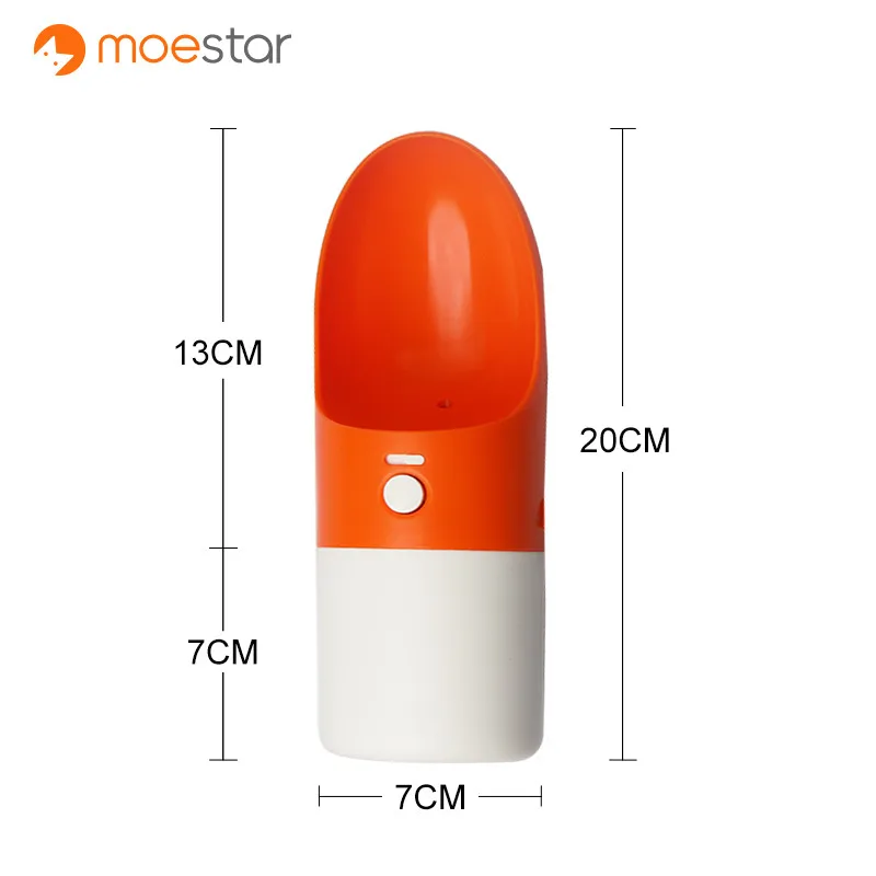 XIAOMI Mijia MOESTAR ROCKET 270 мл портативная бутылка для воды для собак модная переноска для животных диспенсер для бутылки воды - Цвет: Orange M