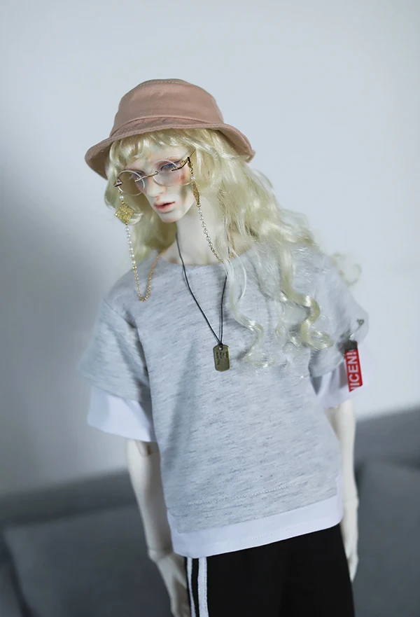 Кукла colthes черно серая Классическая футболка из двух частей для 1/3 1/4 BJD DD SD MSD SD17