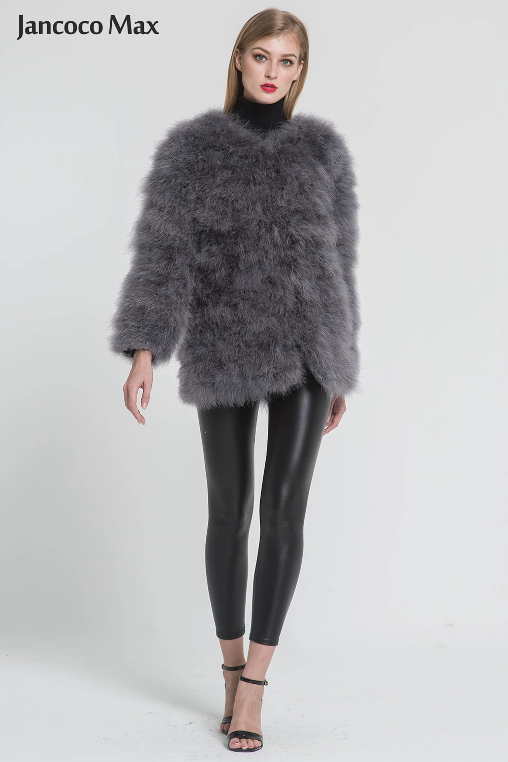 Новое поступление, женское длинное пальто из натурального страусиного меха, Повседневная Женская куртка из натурального меха, турецкое перо, S7381