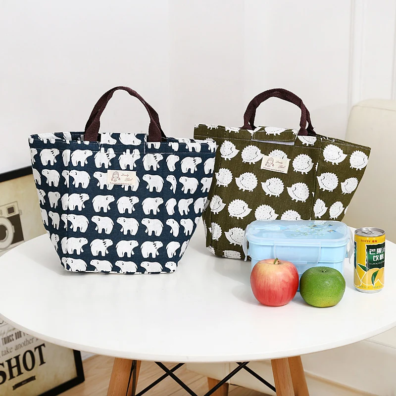 

Cute Animal Tree Printed Waterproof Insulated Lunch Bag Food Cooler Storage Tote