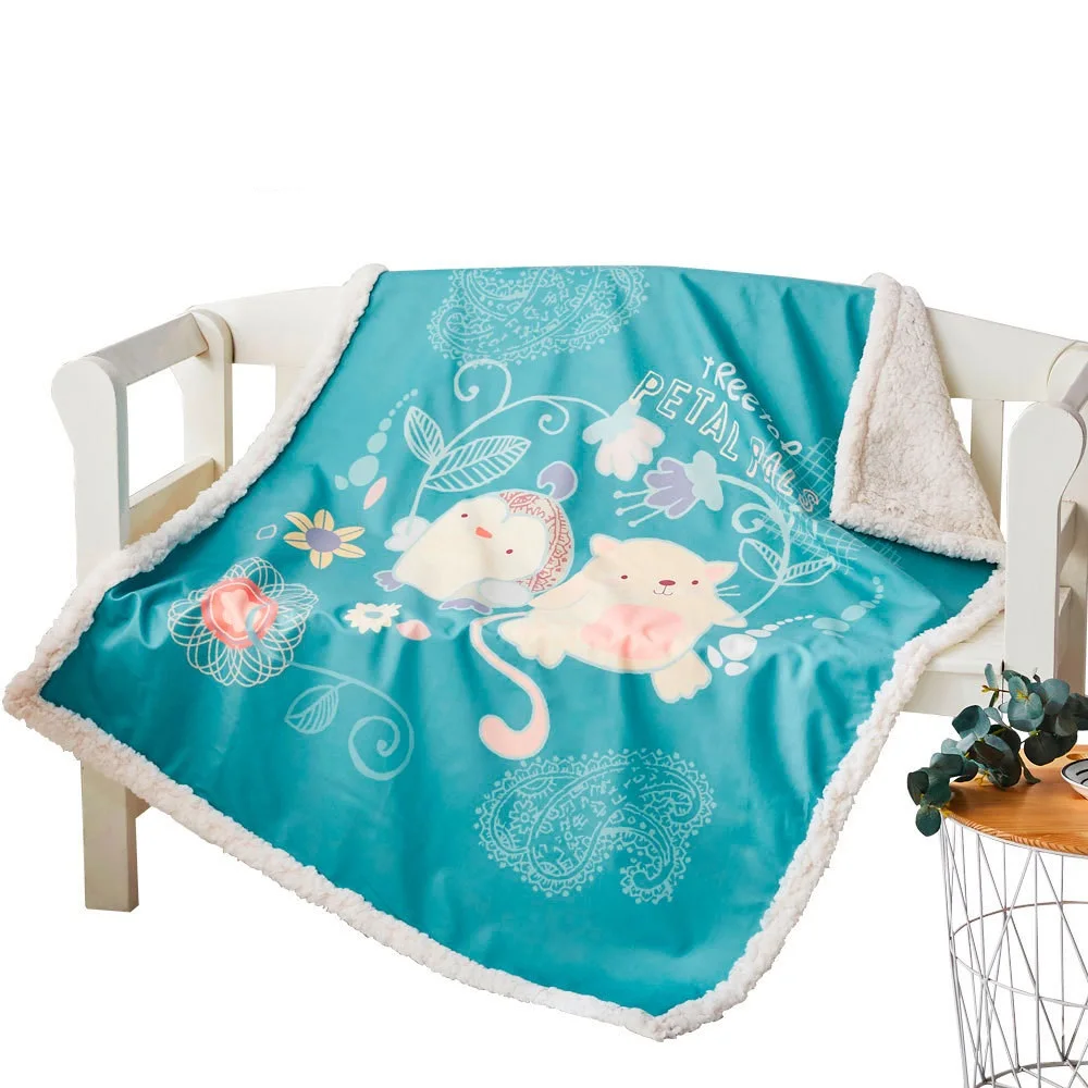 

Cartoon Four Seasons Thicken Super Soft Fleece kids Blanket 80X100CM 100X140CM Children Boy Girl Throw Quilt Cover Mat Gift