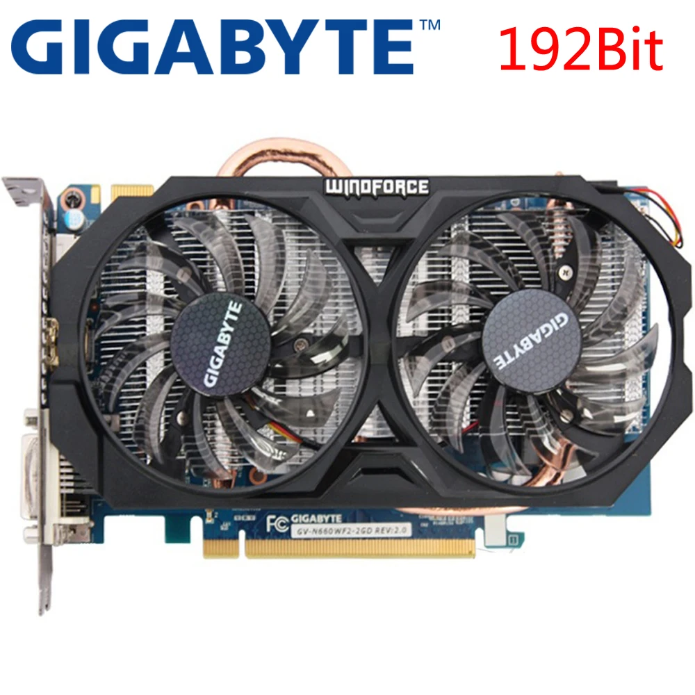 Видеокарта GIGABYTE GTX 660 2 Гб 750 бит GDDR5 видеокарты для nVIDIA Geforce GTX660 б/у VGA карты мощнее