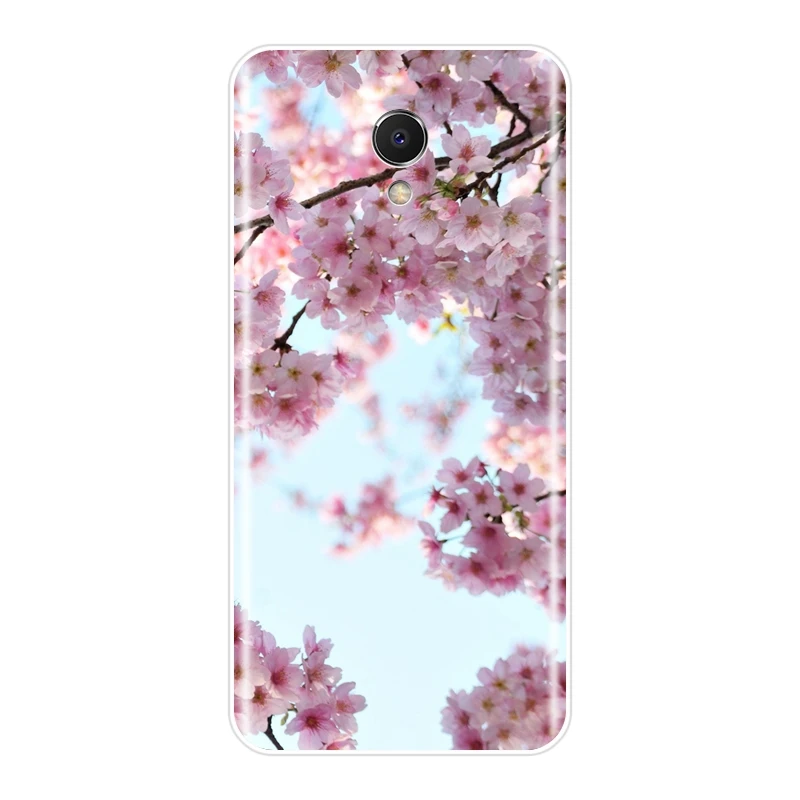 Задняя крышка с розовым цветком Sakura Girl для Meizu M2 M3 M5 M6 Note мягкий силиконовый чехол