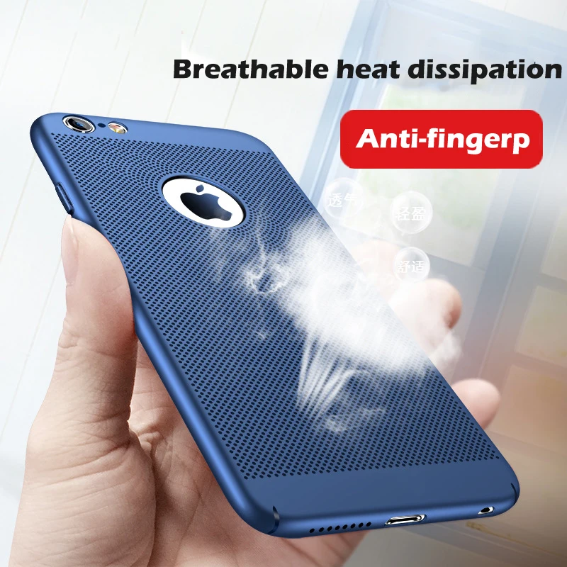 

Ultra Slim Phone Case For iPhone 5 5S SE iPhone 6 6s 7 8 Plus Hollow Heat Dissipation Cases For Back Coque X S MAX