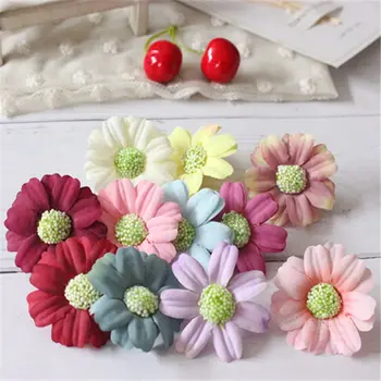 

4.5CM Head/100PCS Fake Chrysanthemum,Artificial Silk Daisy Heads,Gerber Daisies,Mini Sunflowers,DIY For Home,Wedding Decorations