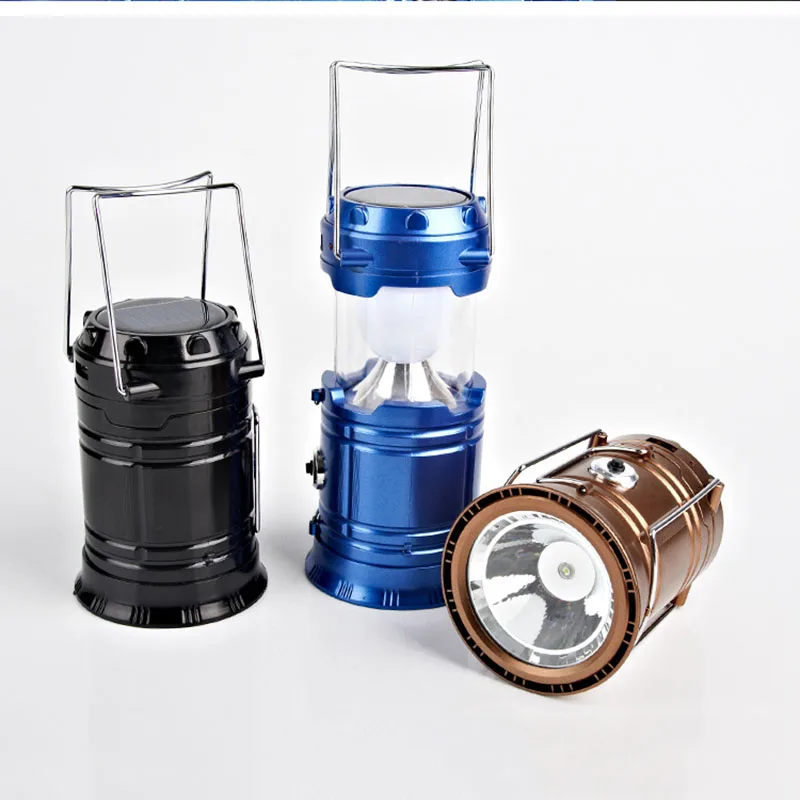 TAMPROAD Solar LED Torch Camping Lights Rechargeable Lantern