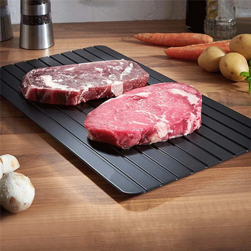 Frozen Food Quickly Aluminum Defrosting Tray Kitchen Chef Cooking Tool Fast Thawing Plate Board