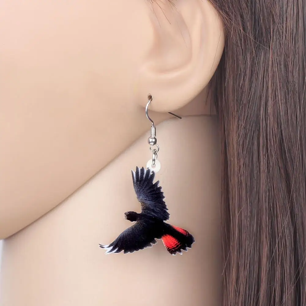 Australian Black Cockatoo Earrings
