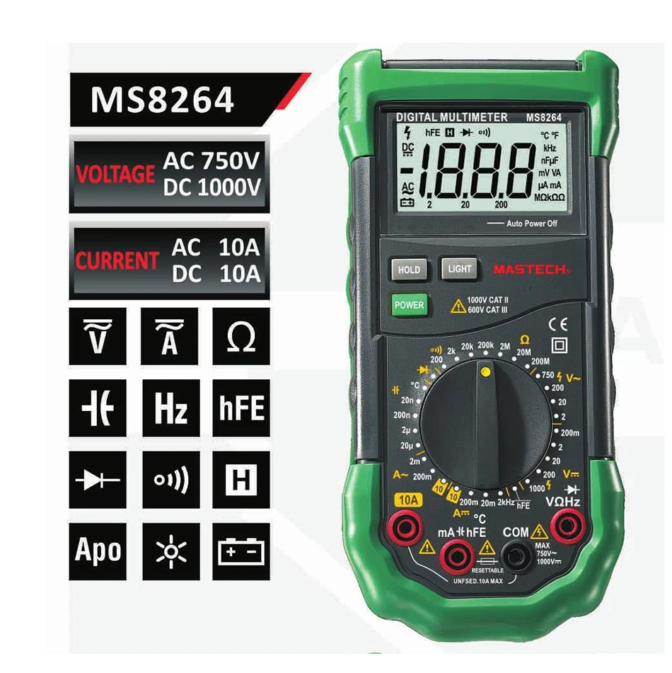 Mastech MS8264 MS8265 MS8268 MS8269 Цифровой Мультиметр LCR метр AC/DC Напряжение ток multifunctiontester