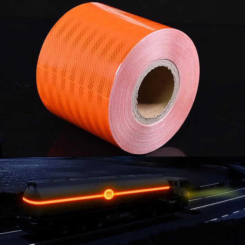 15cm width High quality reflective orange belt Auto super grade reflective sticker orange reflective warning tape
