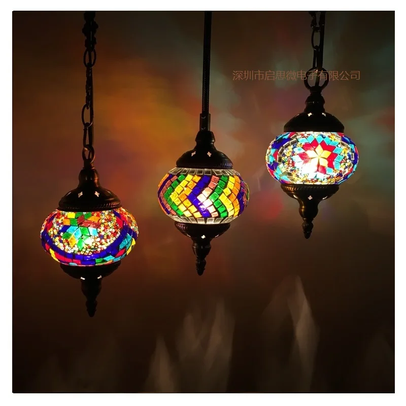 New style Turkey Ethnic Customs Handmade Lamp Romantic Cafe Restaurant Bar Tree Pendant Light Bar Mosaic Pendant Lamp 5